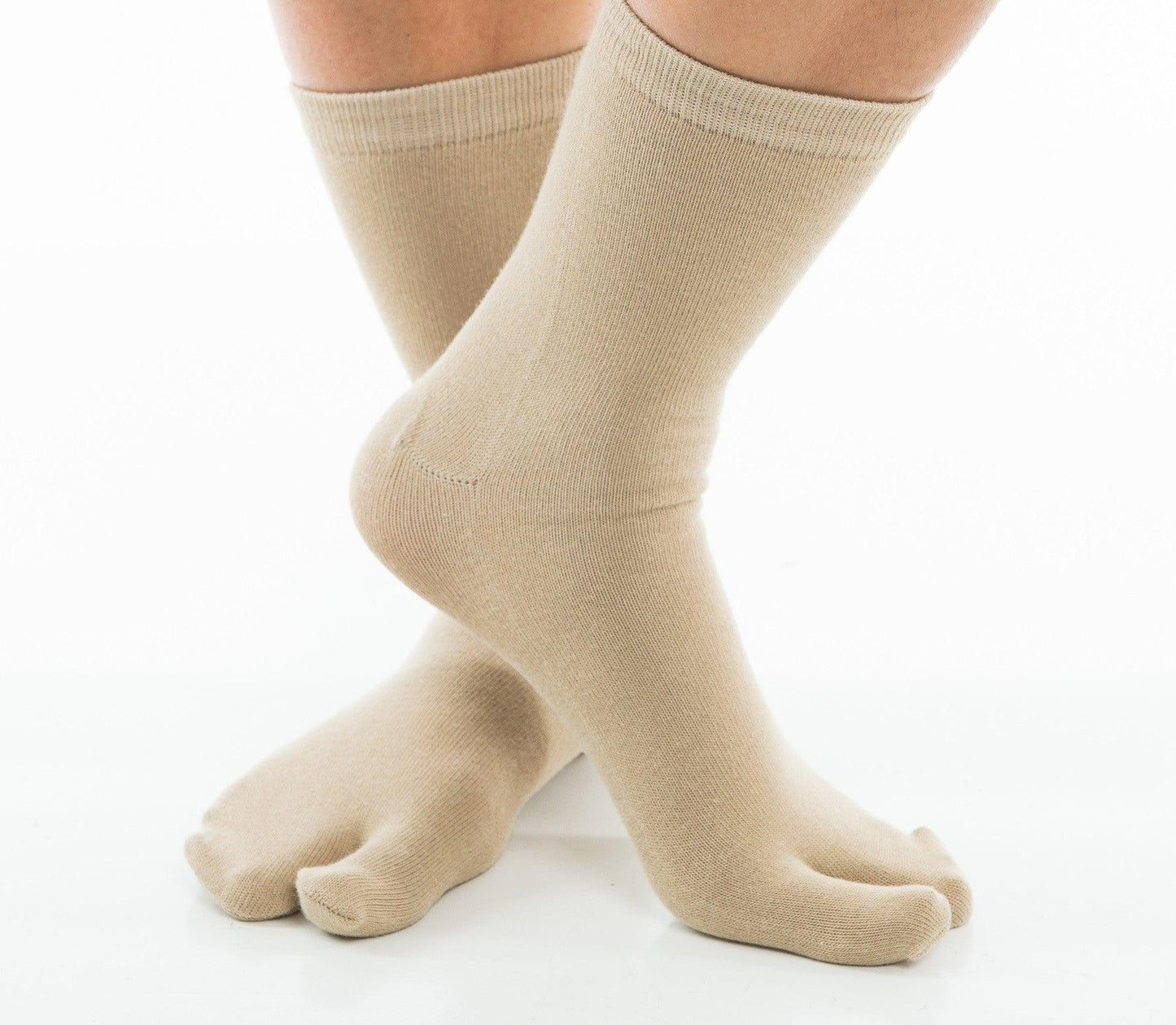 1 Pair - V-Toe Flip Flop Tabi Socks - Khaki Solid Casual by V-Toe Socks, Inc - The Hammer Sports
