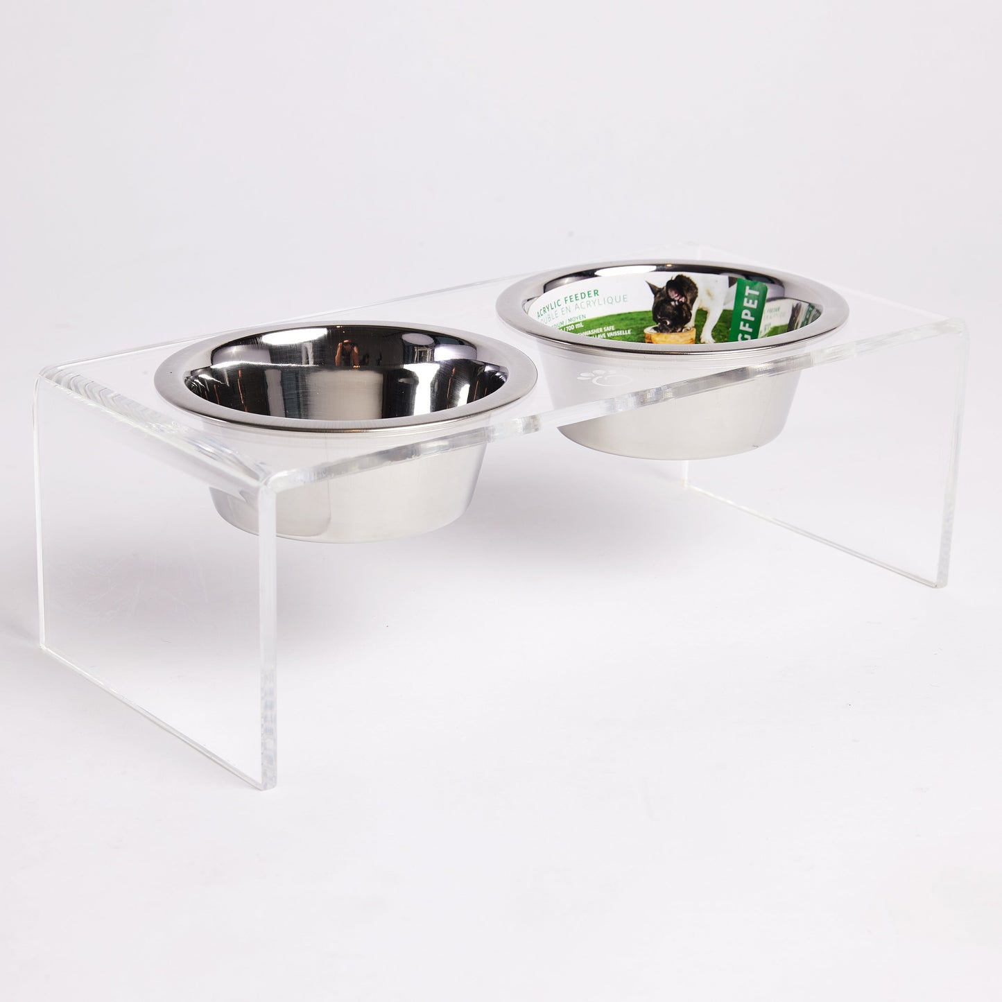 Acrylic Double Feeder - Clear by GF Pet