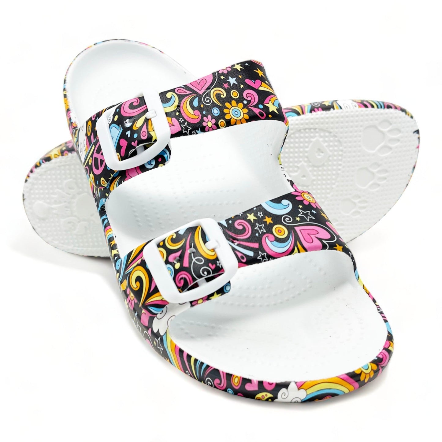 Women's PAW Print Adjustable 2-Strap Sandals - Feelin' Groovy by DAWGS USA