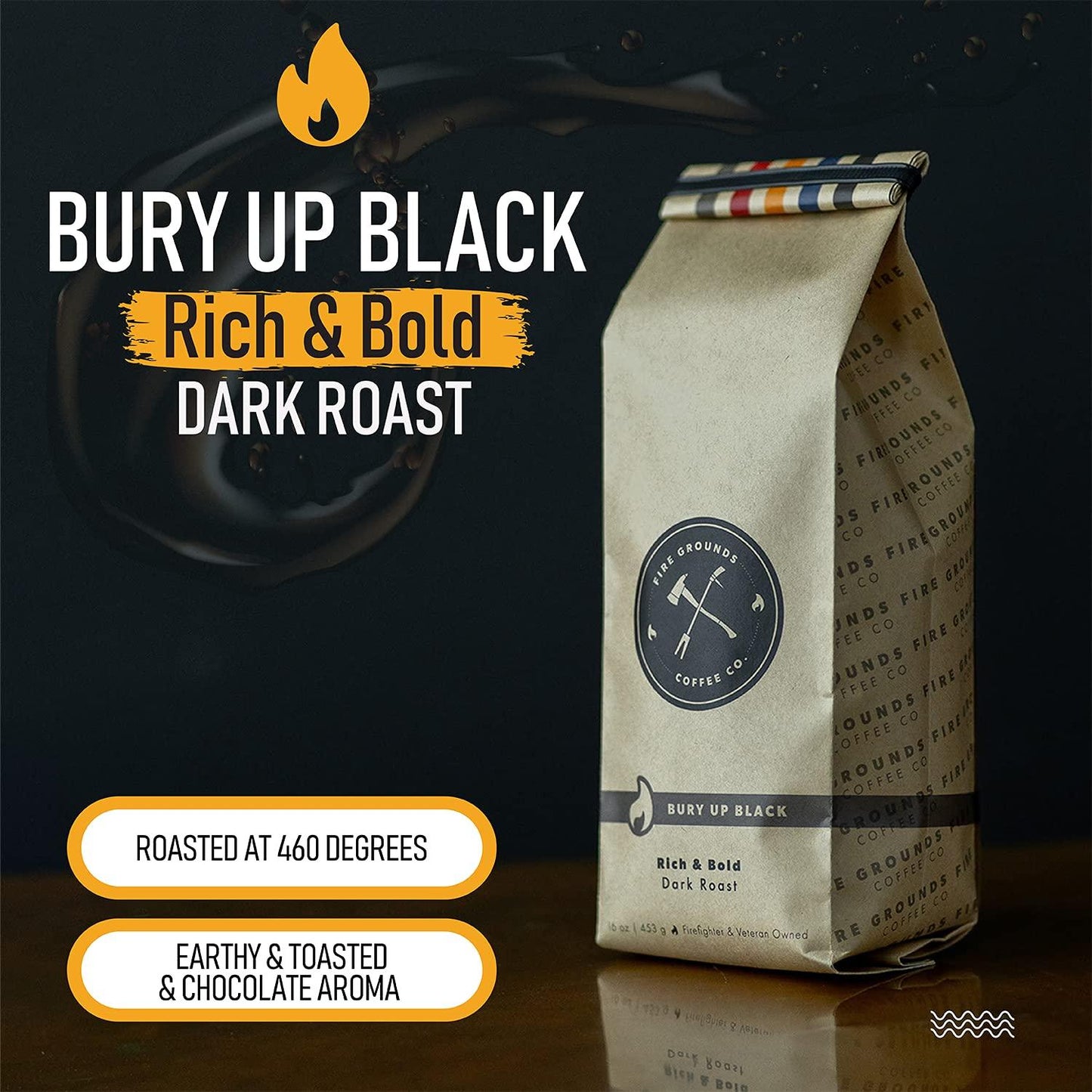 Bury Up Black (Dark Roast) by Fire Grounds Coffee Company - The Hammer Sports