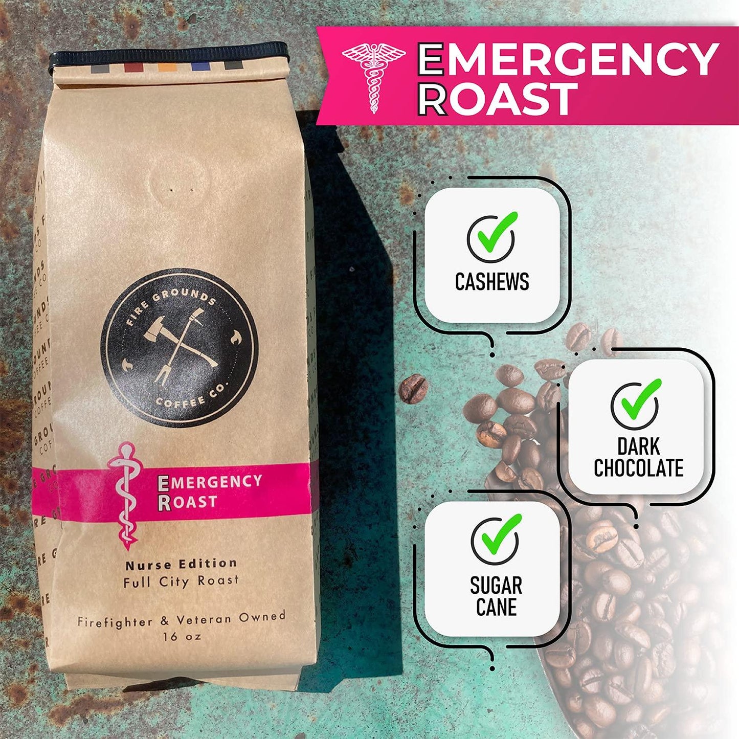 EMERGENCY ROAST (FULL CITY ROAST) by Fire Grounds Coffee Company - The Hammer Sports