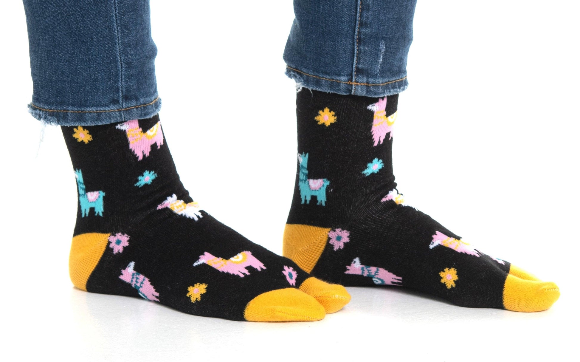 1 Pair - V-Toe Flip Flop Tabi Socks - Black Llamas by V-Toe Socks, Inc - The Hammer Sports