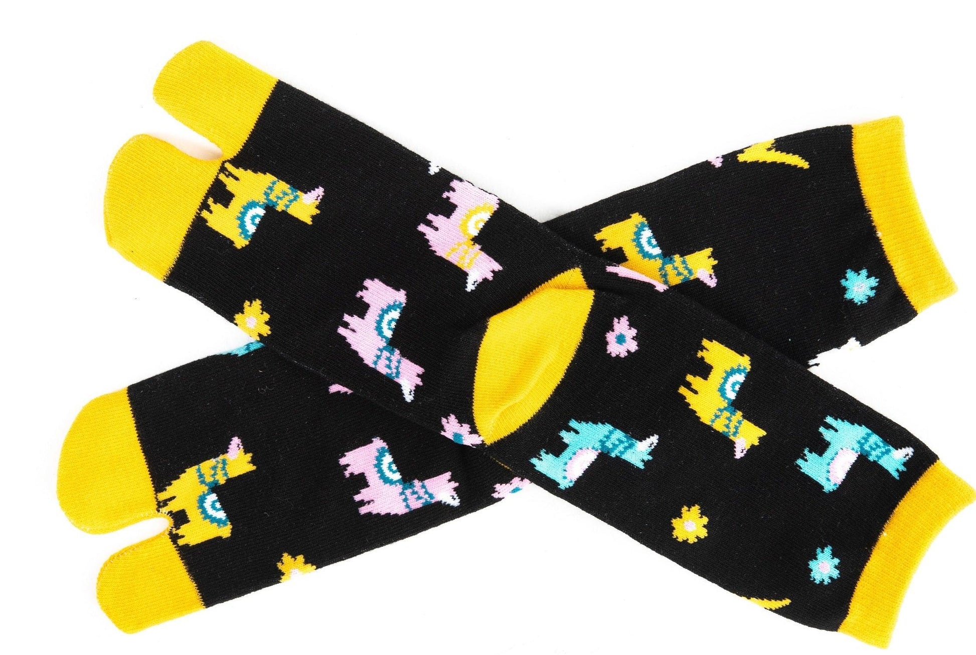 1 Pair - V-Toe Flip Flop Tabi Socks - Black Llamas by V-Toe Socks, Inc - The Hammer Sports