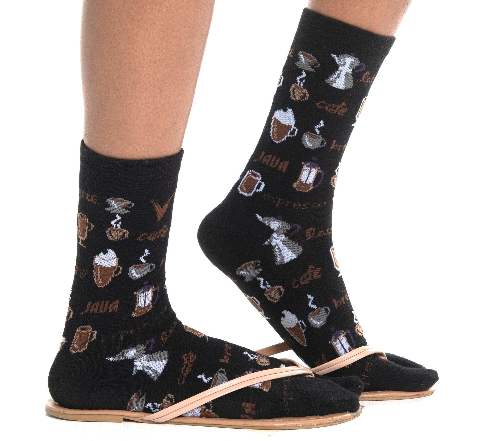 1 Pair - V-Toe Flip Flop Tabi Socks - Coffee Carafe by V-Toe Socks, Inc - The Hammer Sports