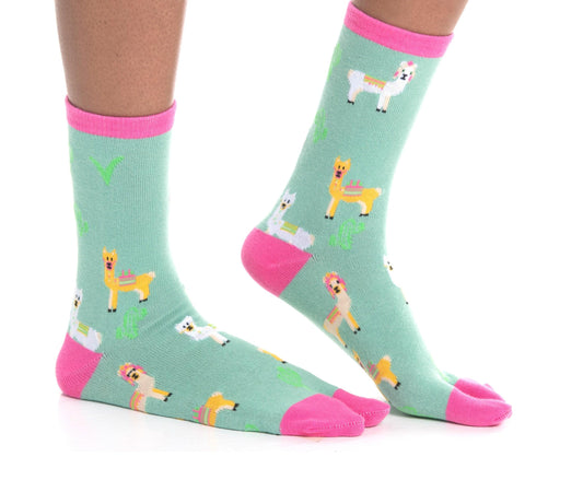 1 Pair - V-Toe Flip Flop Tabi Socks - Green Llamas by V-Toe Socks, Inc - The Hammer Sports