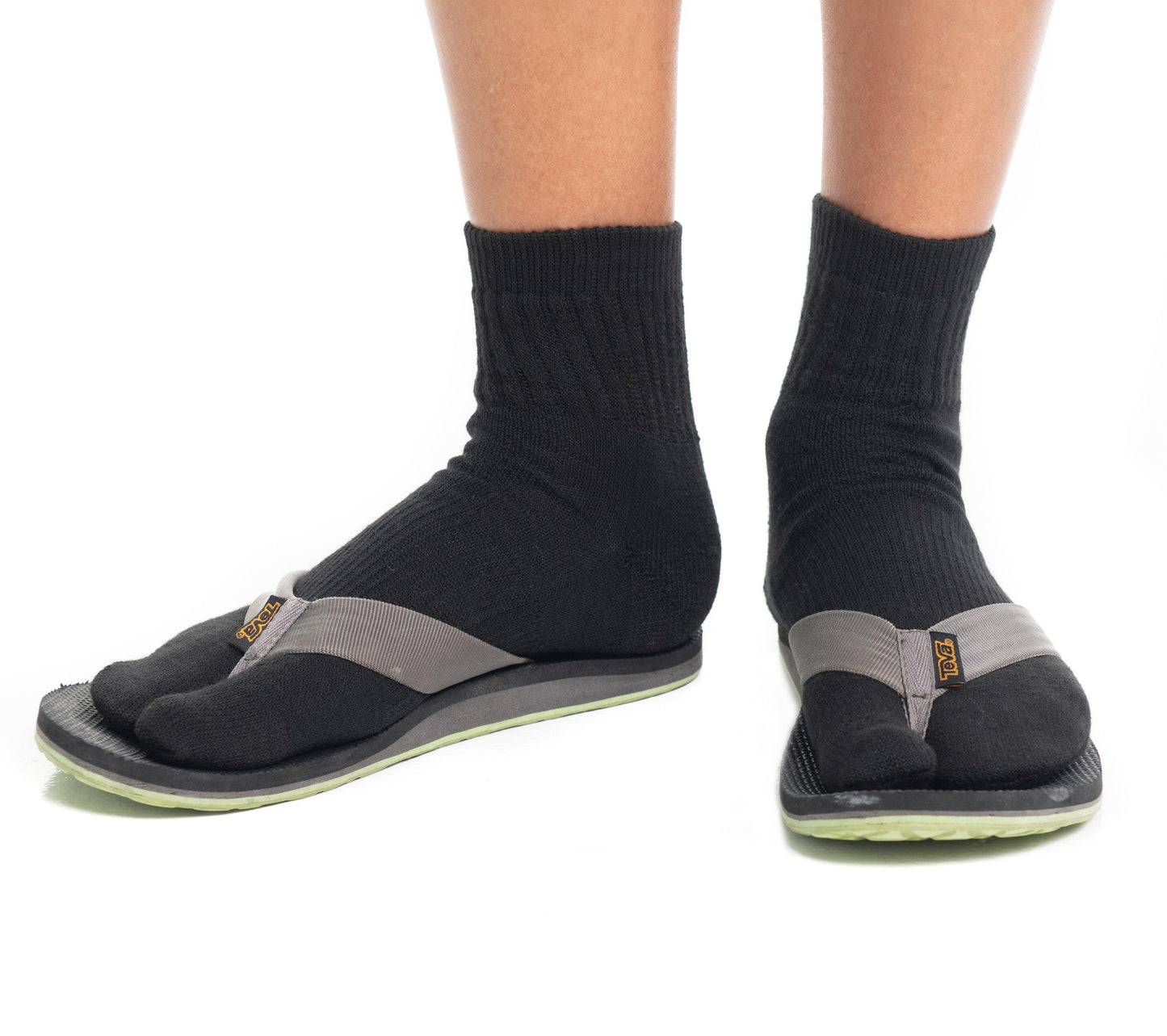 3 Pairs Black Wool Casual or Hiking V-Toe Flip-Flop Tabi Big Toe Socks by V-Toe Socks, Inc - The Hammer Sports