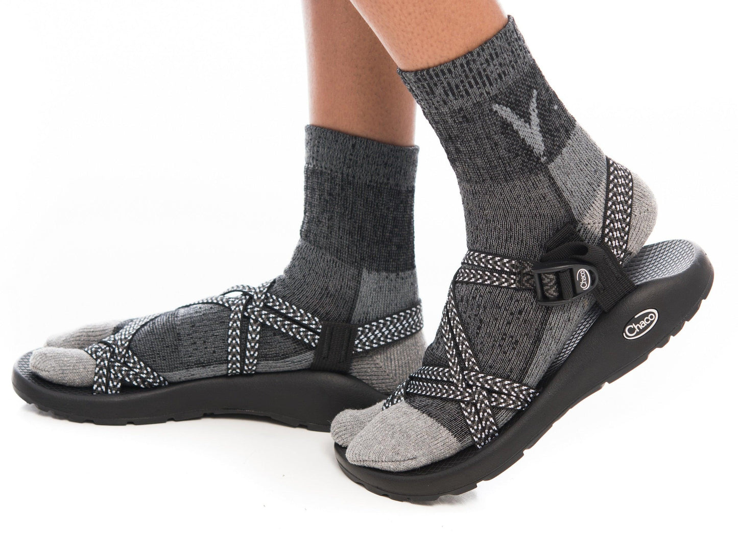 V-Toe Dark Grey Wool Casual or Hiking V-Toe Flip-Flop Tabi Big Toe Chaco Socks by V-Toe Socks, Inc - The Hammer Sports