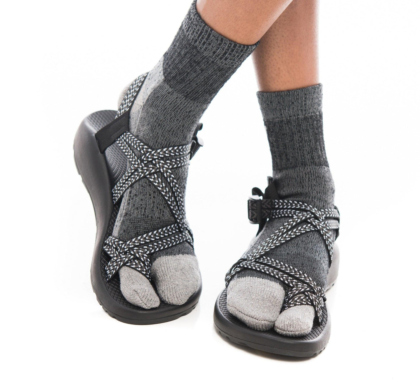 V-Toe Dark Grey Wool Casual or Hiking V-Toe Flip-Flop Tabi Big Toe Chaco Socks by V-Toe Socks, Inc - The Hammer Sports