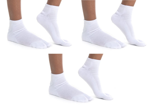 V-Toe Flip-Flop Socks Ankle Tabi 3 Pairs Thicker Comfy Warm Styles White Casual or Athletic by V-Toe Socks, Inc - The Hammer Sports