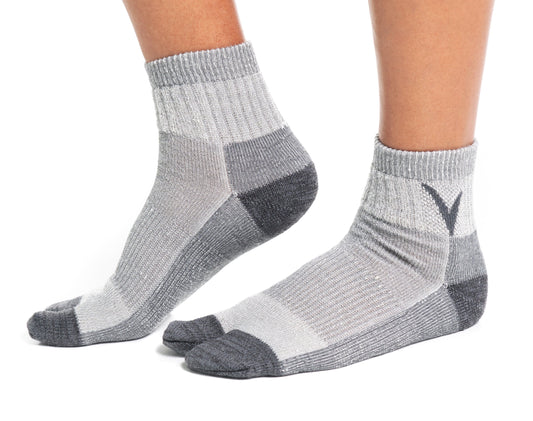 V-Toe Wool Light Grey Casual or Hiking Flip-Flop Tabi Big Toe Chaco Socks by V-Toe Socks, Inc - The Hammer Sports