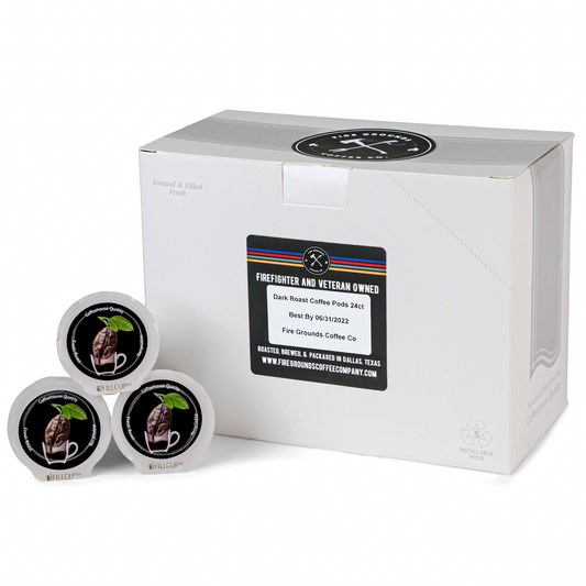 Dark Roast Coffee Pods by fire grounds coffee company