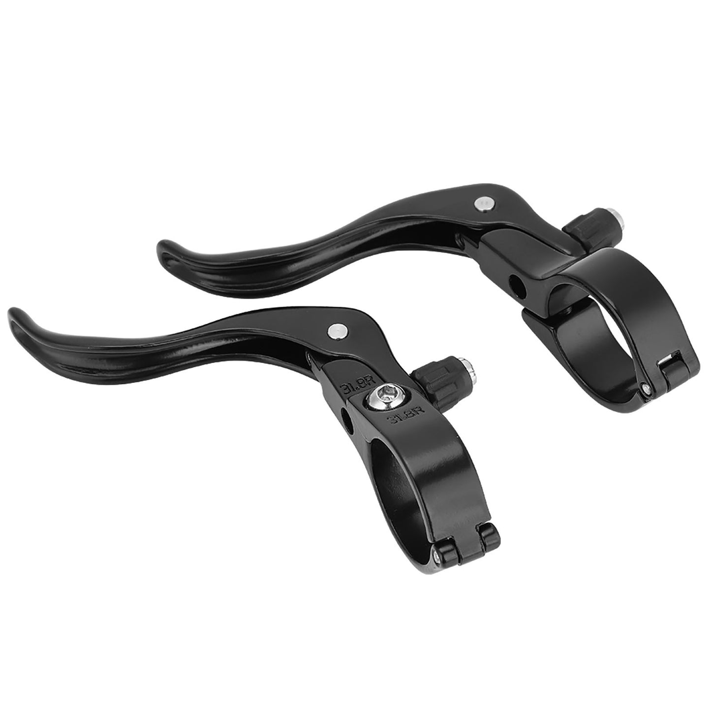 1 Pair Lightweight Aluminum Alloy Road Bike Bicycle Brake Lever Set 31.8mm Accessory(Black)