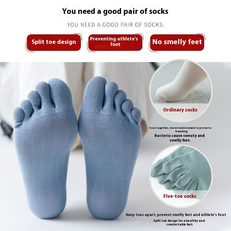 Toe Socks Men's Thin Moisture Wicking Breathable Ankle Socks