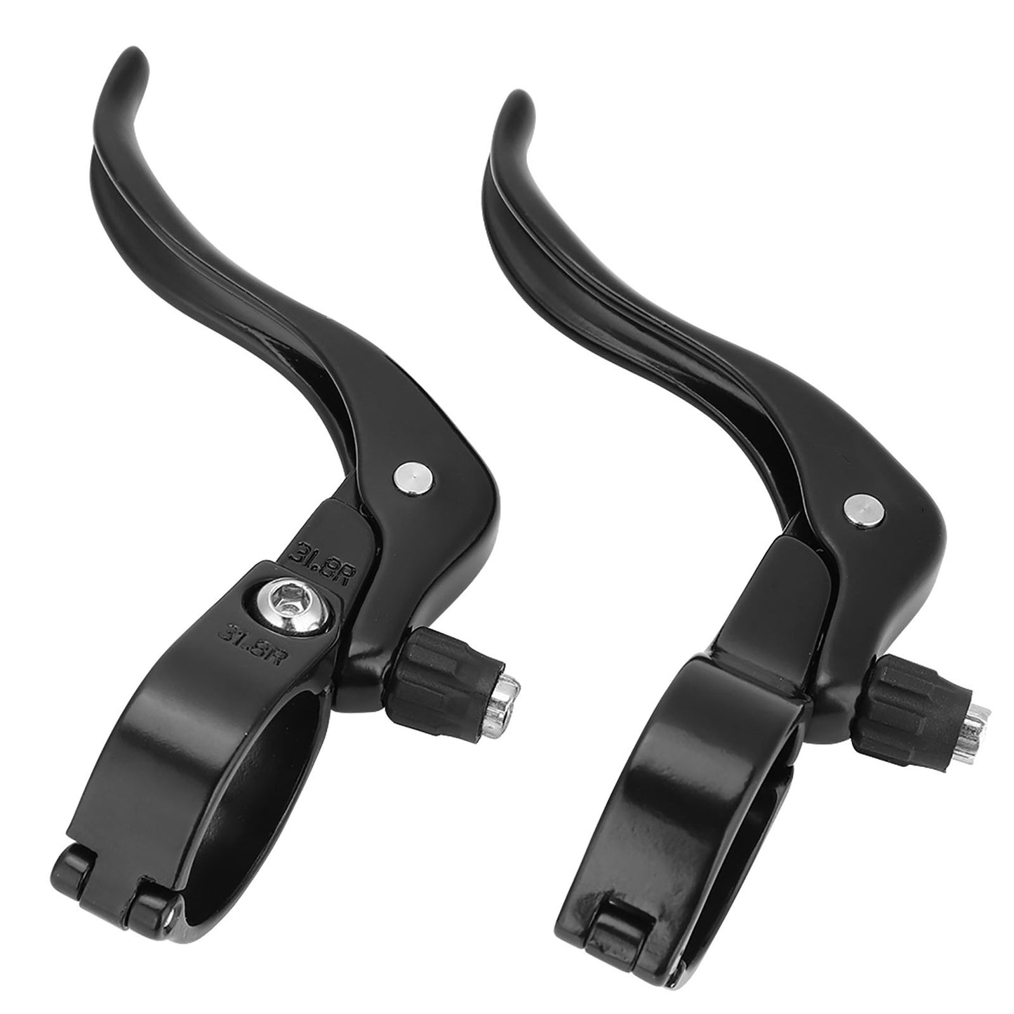 1 Pair Lightweight Aluminum Alloy Road Bike Bicycle Brake Lever Set 31.8mm Accessory(Black)