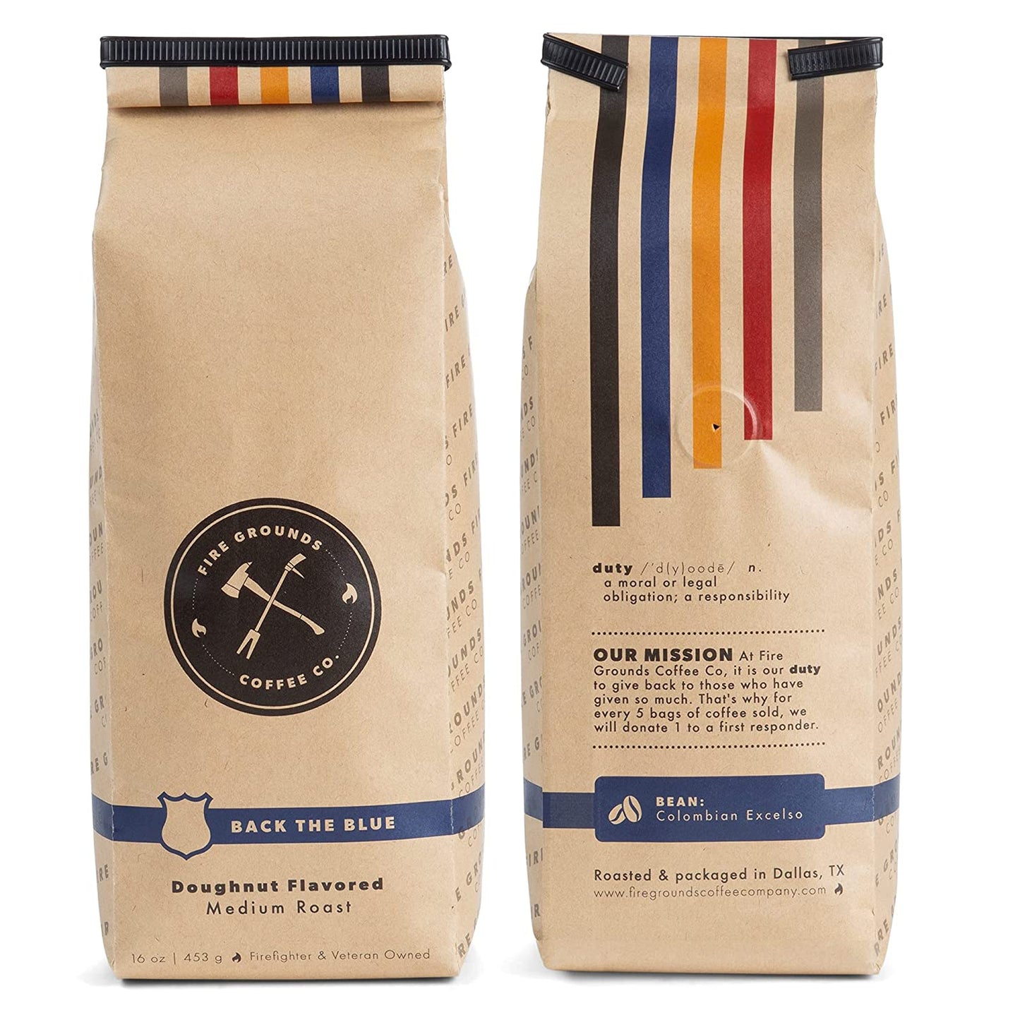 BACK THE BLUE (DOUGHNUT FLAVORED MEDIUM ROAST) by fire grounds coffee company