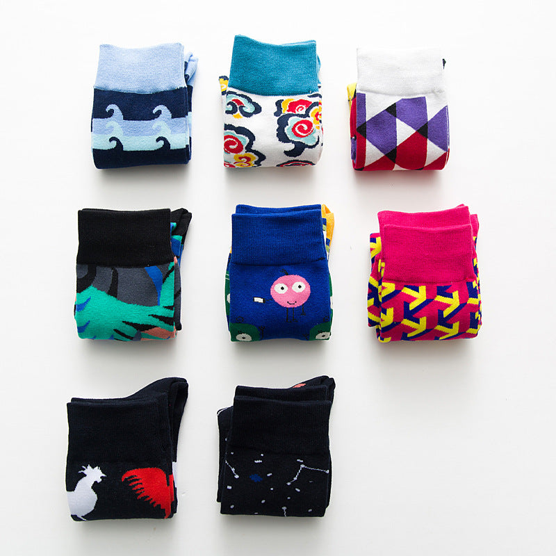 New Fashion Style Socks Short Chicken Geometry Pattern Funny Cotton Socks