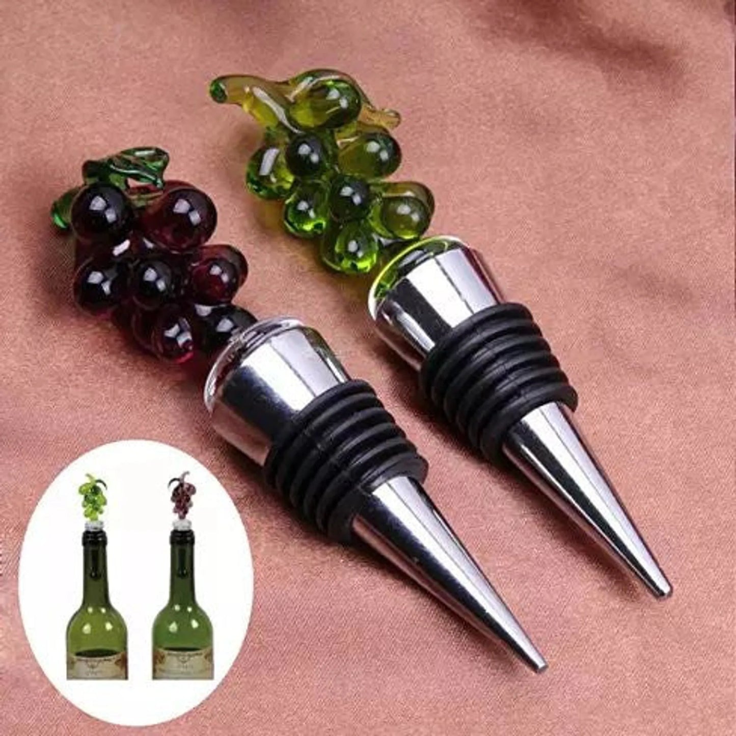 Hearty Wines Pair Of Wine Stoppers For Wine Lovers