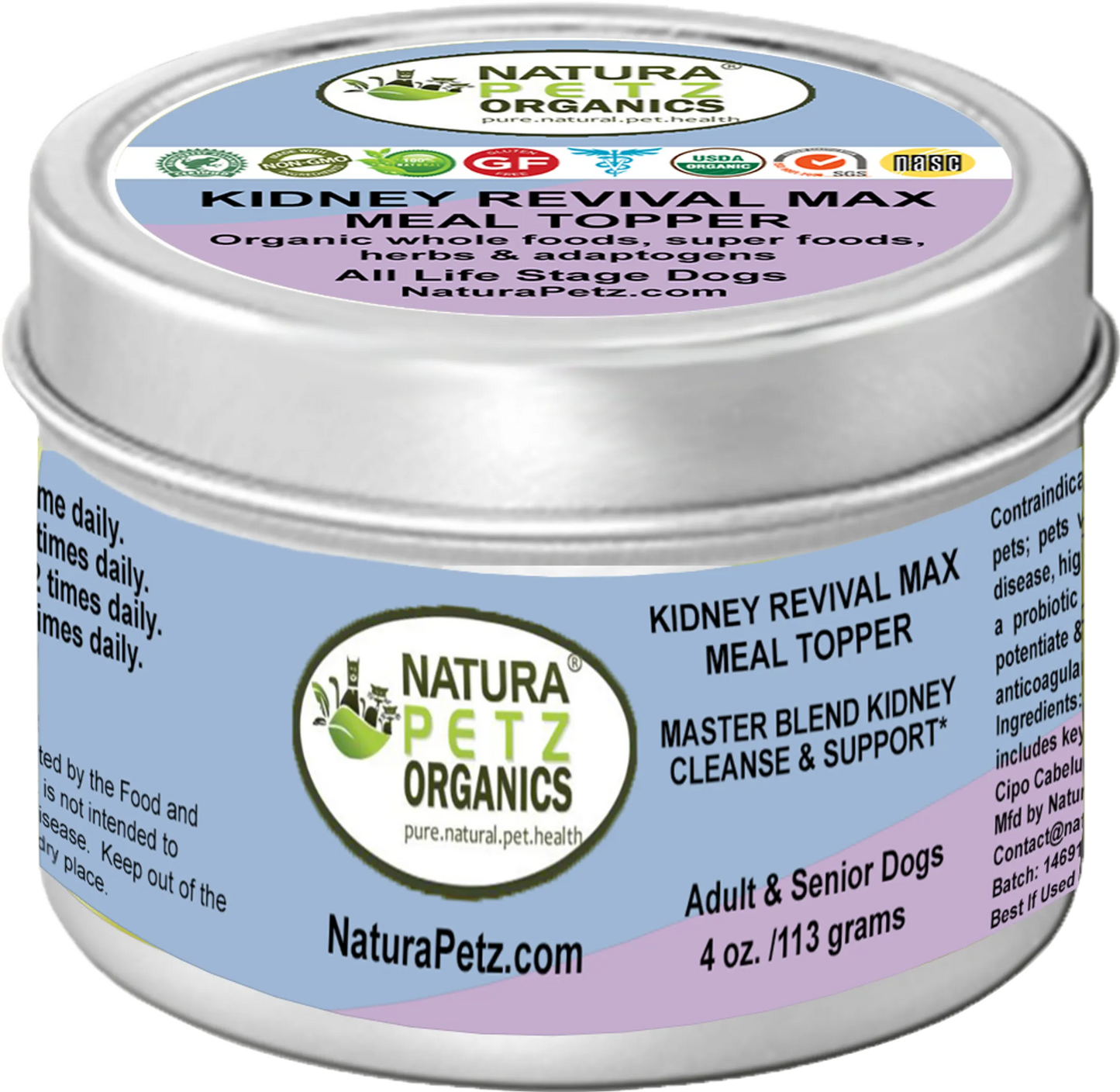 Kidney Revival Max Meal Topper* Master Blend Kidney Cleanse & Support* Adult And Senior Dogs & Cats*