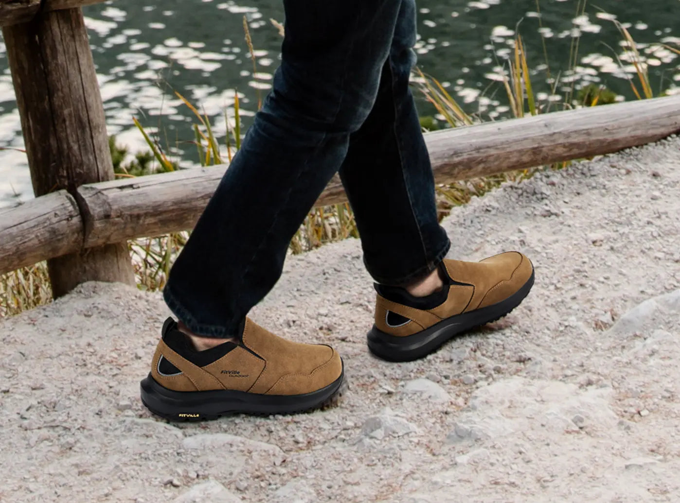 FitVille Men's Explorer Outdoor Slip-On Shoes V1 by FitVille