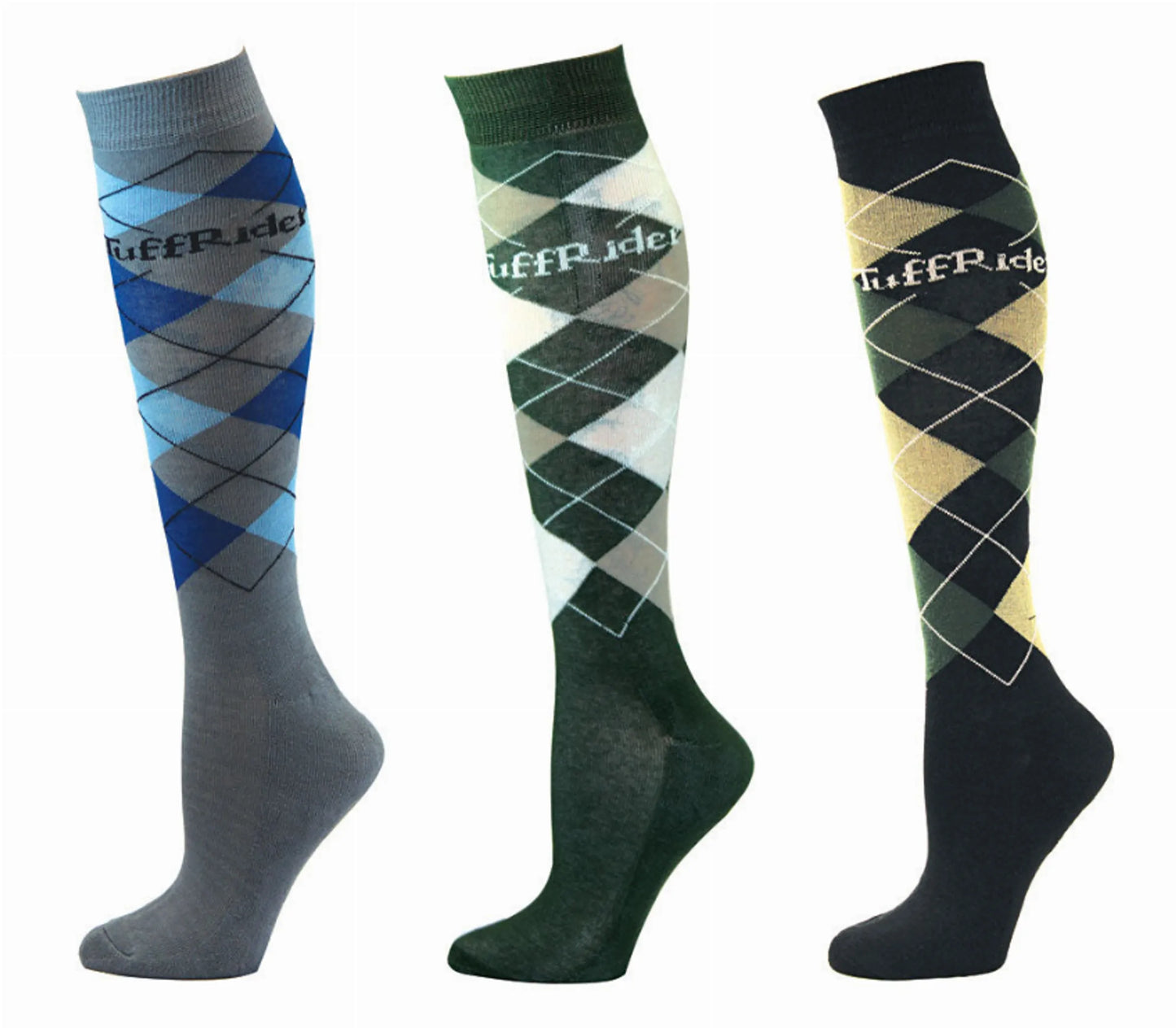 TuffRider Ladies Argyle Knee Hi Socks - 3 Pack