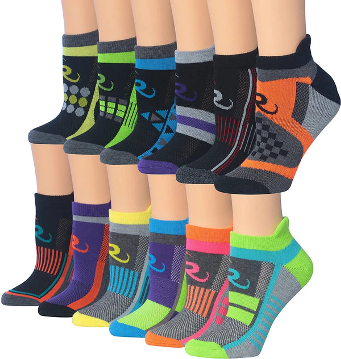 Ronnox Women's 12-Pairs Low Cut Running & Athletic Performance Socks