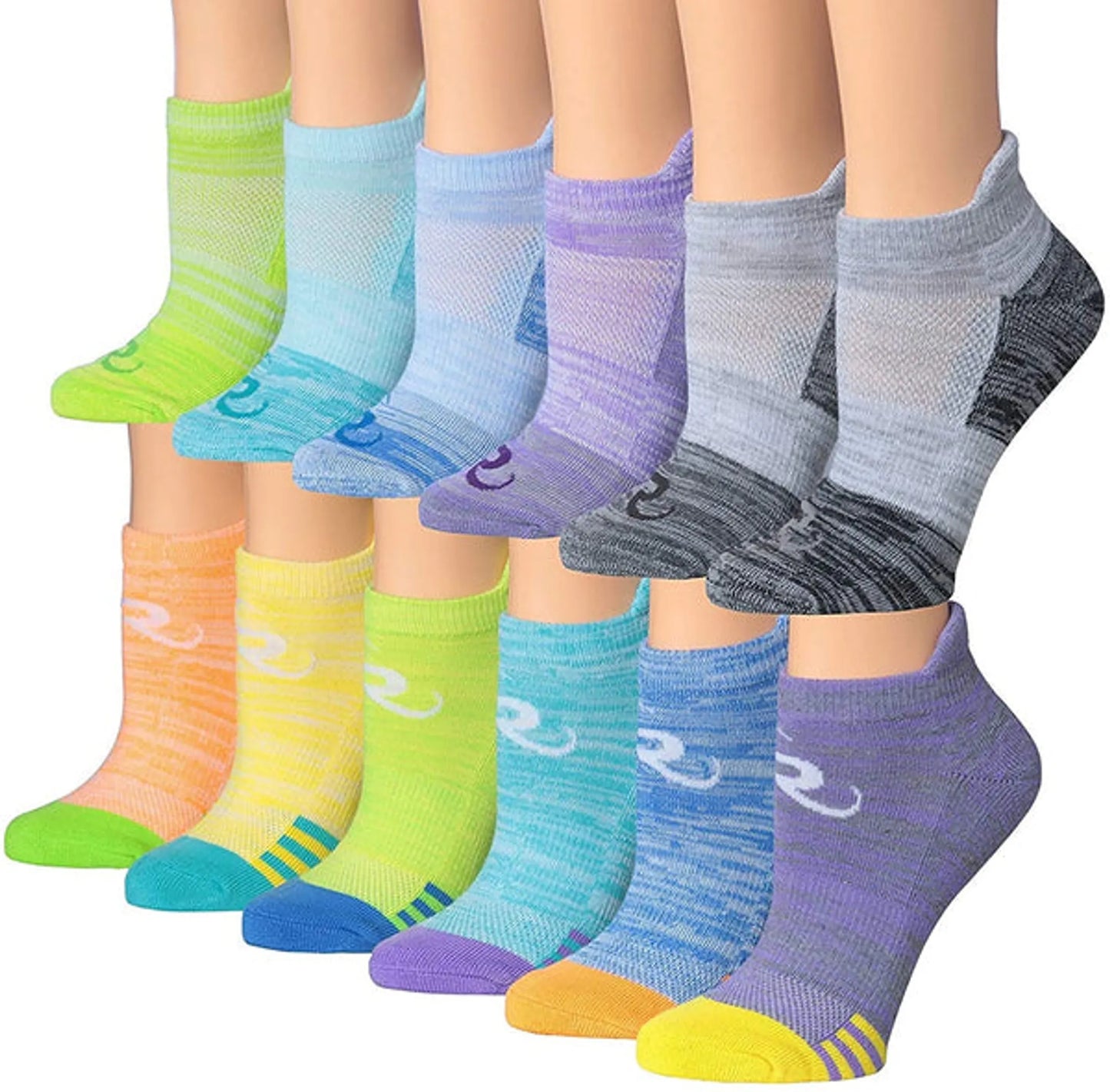 Ronnox Women's 12-Pairs Low Cut Running & Athletic Performance Socks