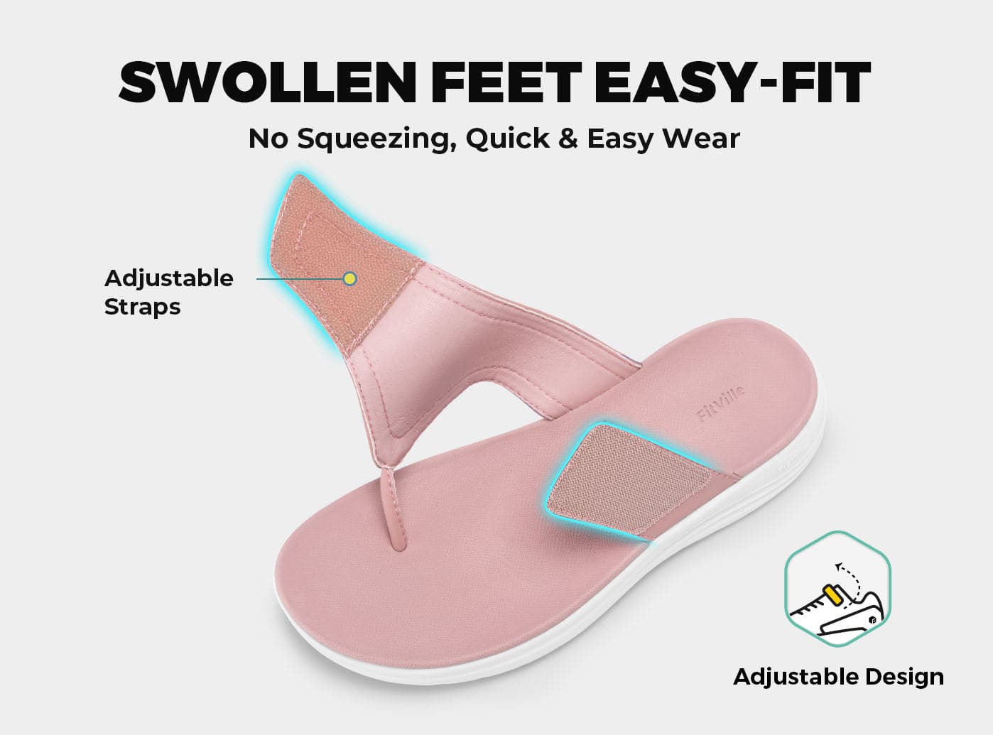 FitVille Women's Queenesque Flip Flop V1 by FitVille