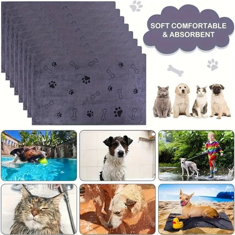 Super Absorbent Microfiber Dog Towel - Quick-drying Soft Pet Bath And Grooming Cloth For Medium To Large Dog Breeds