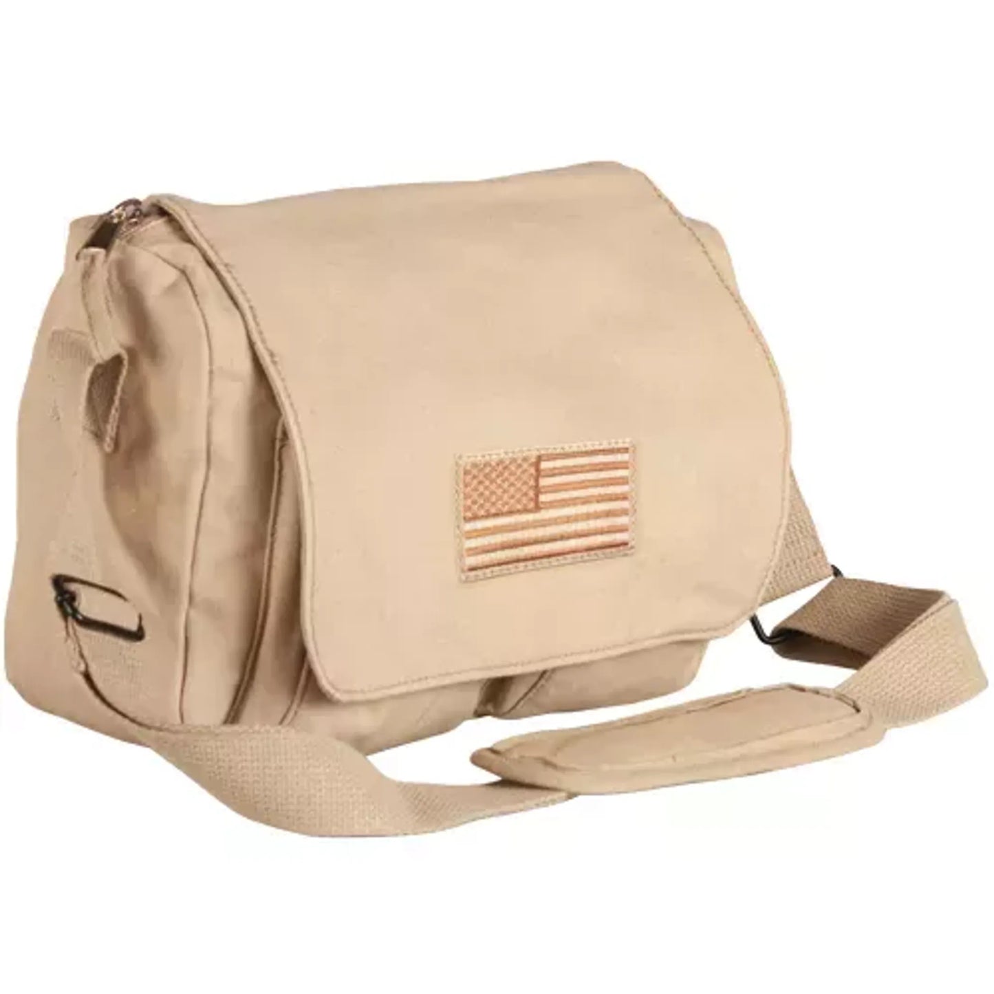 Retro Departure Shoulder Bag With USA Emblem - Olive Drab