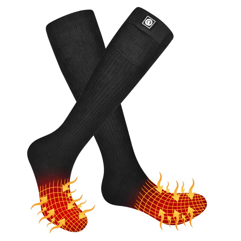 Men's Sporty Knitted Electric Heating Socks  Far Infrared Fiber Heating Elements Anti-Slip Design Warm Cotton Spandex