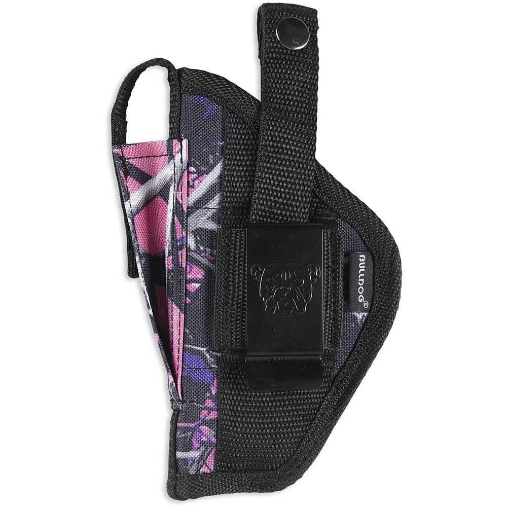 Bulldog Extreme Handgun Holster with Belt Loop and Clip for Mini Semi Autos Ruger LCP Muddy Girl Pink Camo Ambi