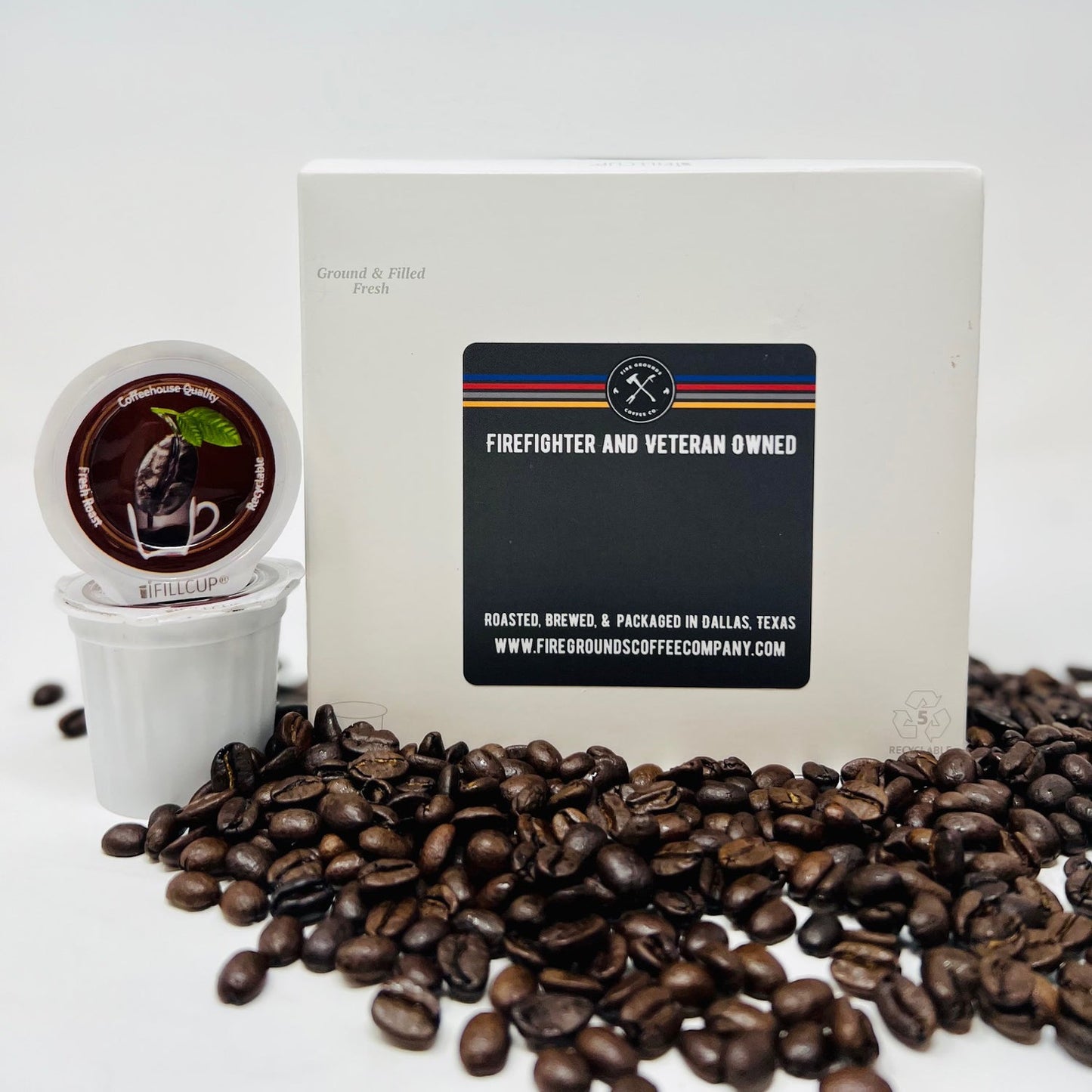 Full City Roast (Med-Dark) Coffee Pods by fire grounds coffee company