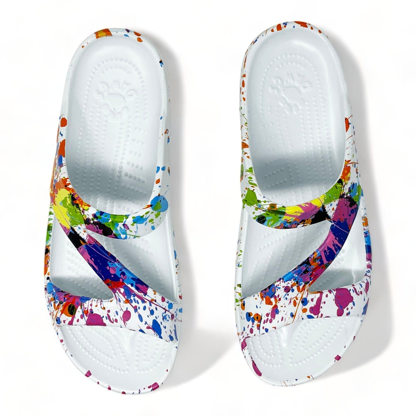 Women's PAW Print Z Sandals - Artist Palette by DAWGS USA