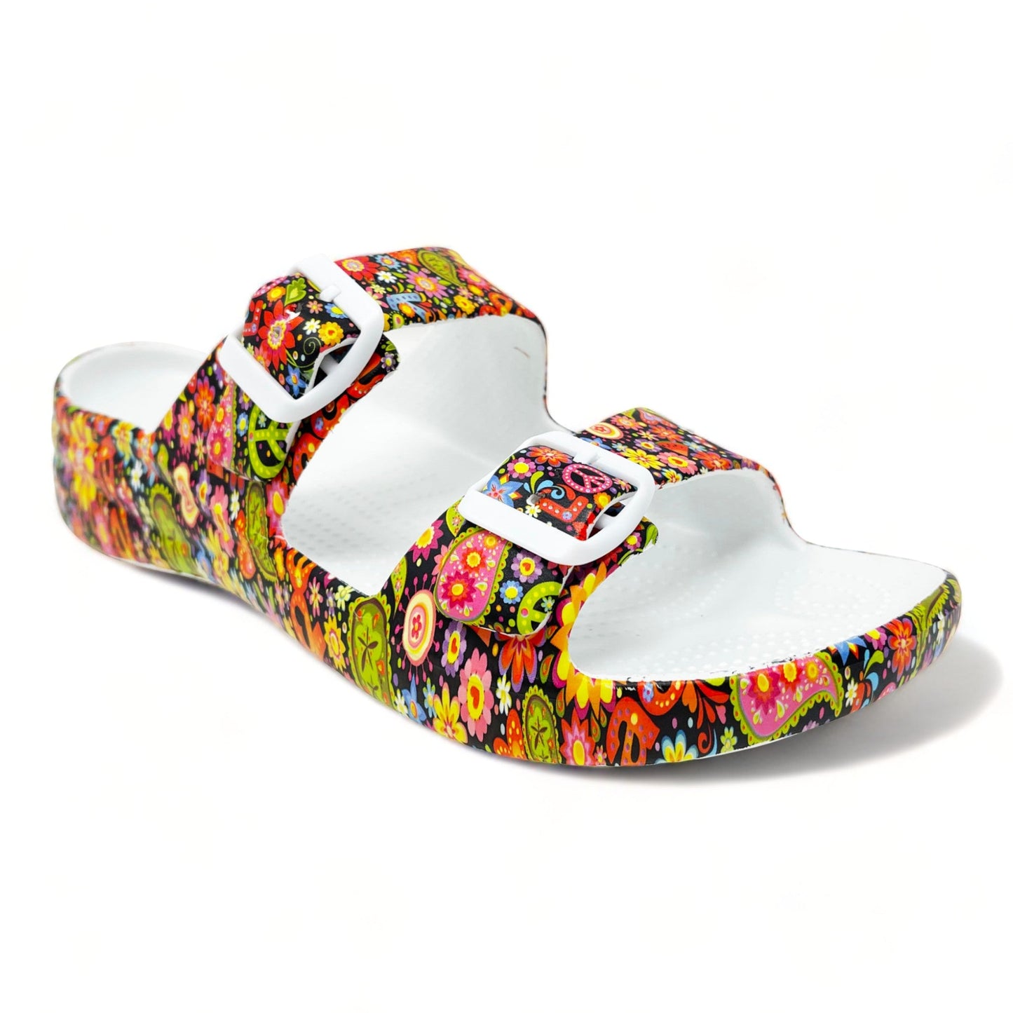 Women's PAW Print Adjustable 2-Strap Sandals - Peace Out by DAWGS USA