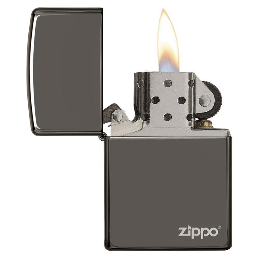 Zippo Windproof Lighter Black Ice Finish W/zippo Logoclassic Case