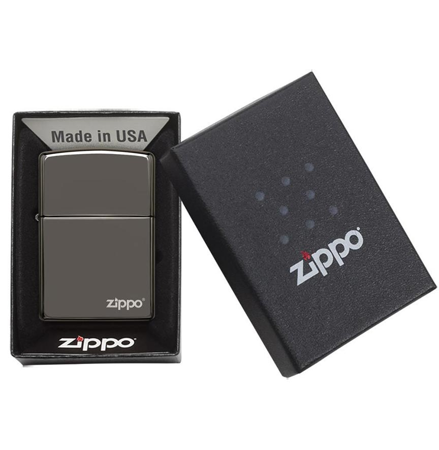 Zippo Windproof Lighter Black Ice Finish W/zippo Logoclassic Case