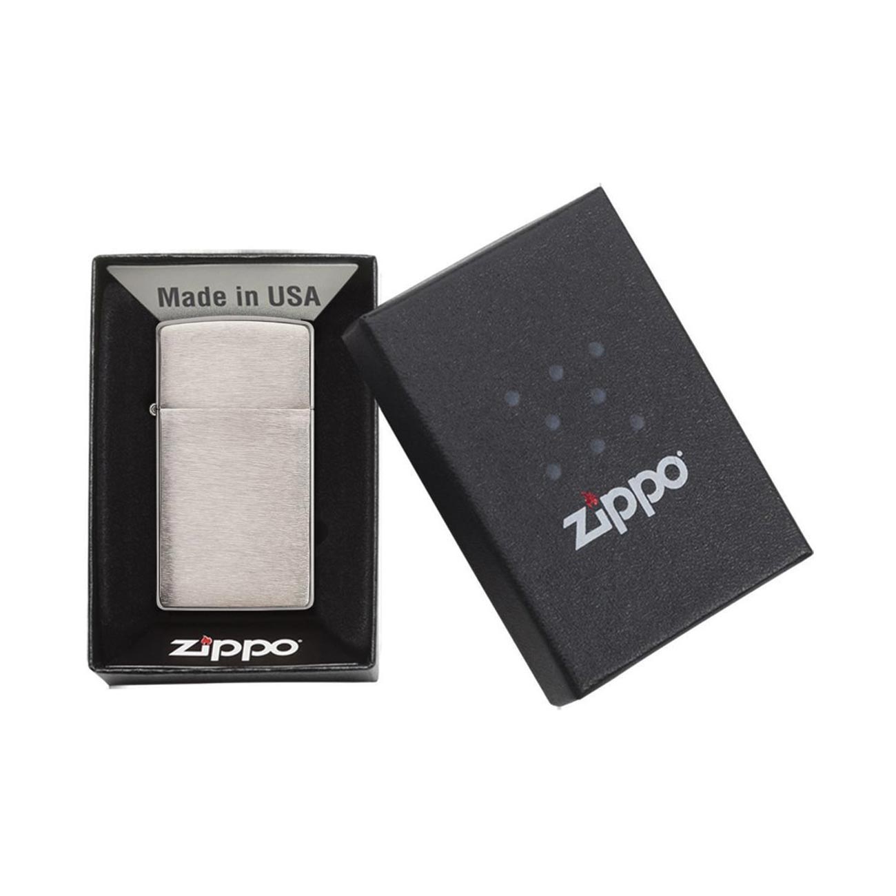 Zippo *1600* Windproof Lighter Slim Brushed Chrome