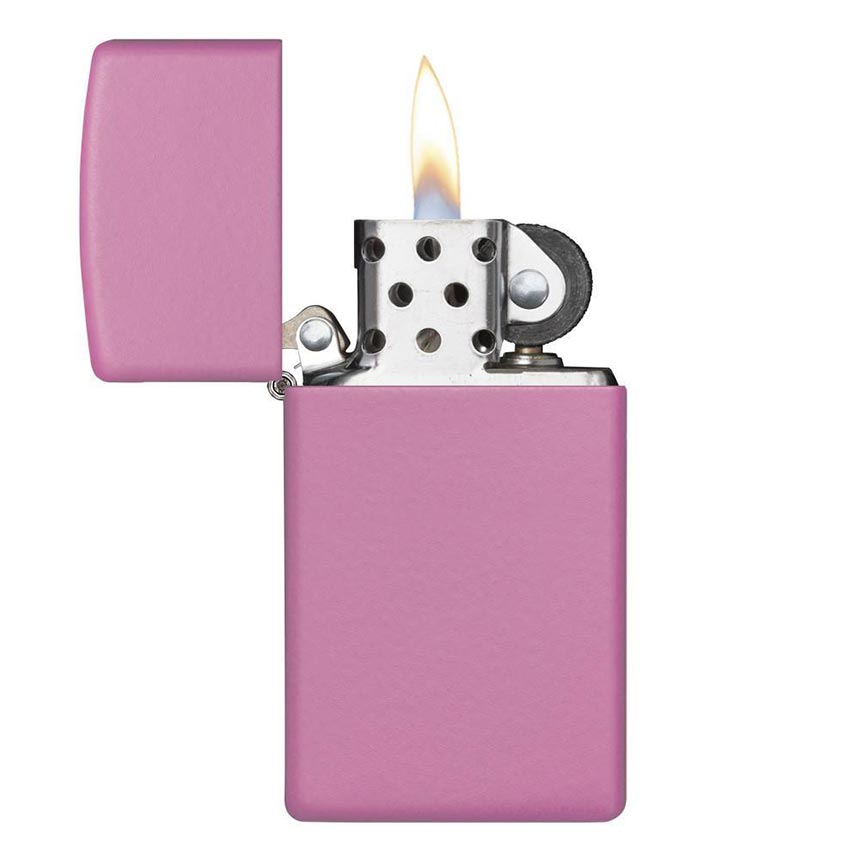 Zippo Windproof Lighter Pink Matte Slim