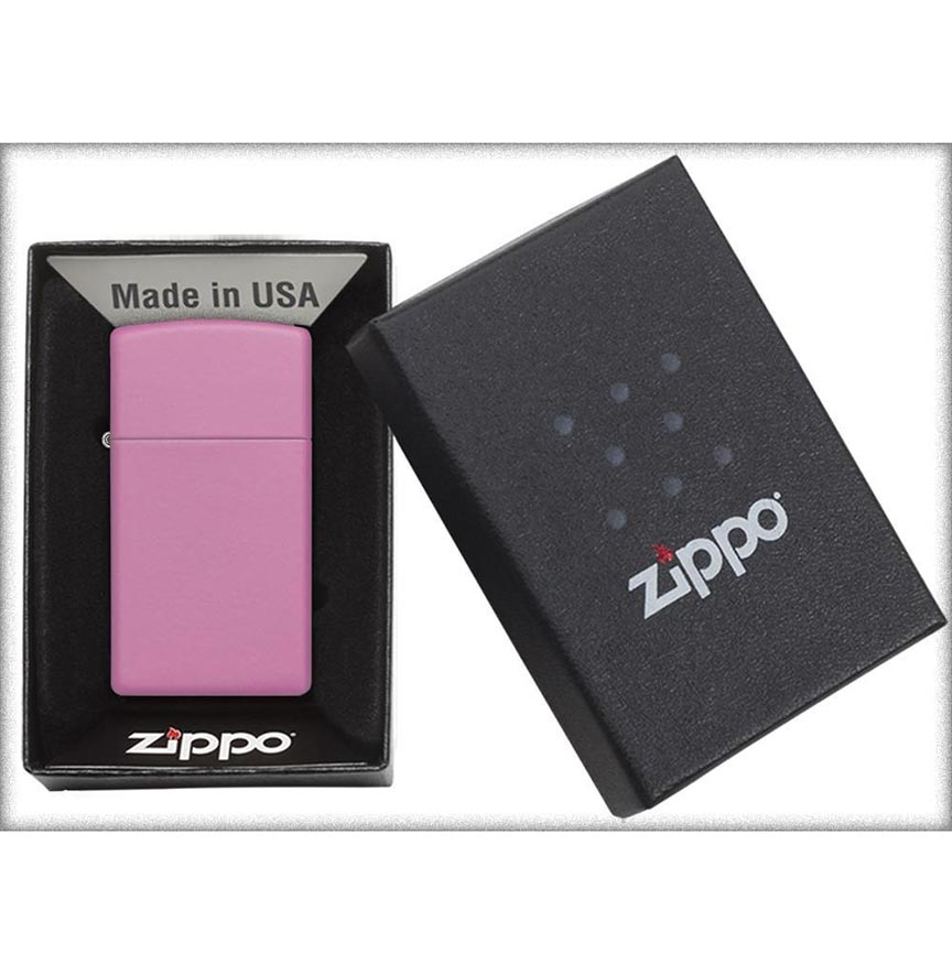 Zippo Windproof Lighter Pink Matte Slim