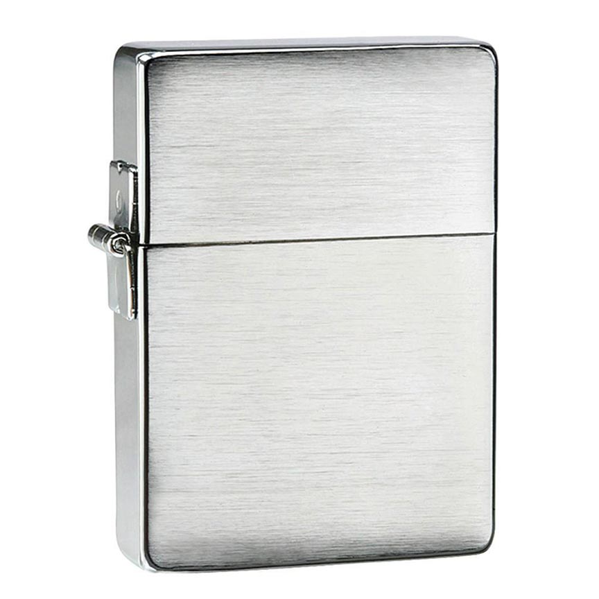 Zippo Windproof Lighter 1935 Replica W/o Slashes Brushed Chrome