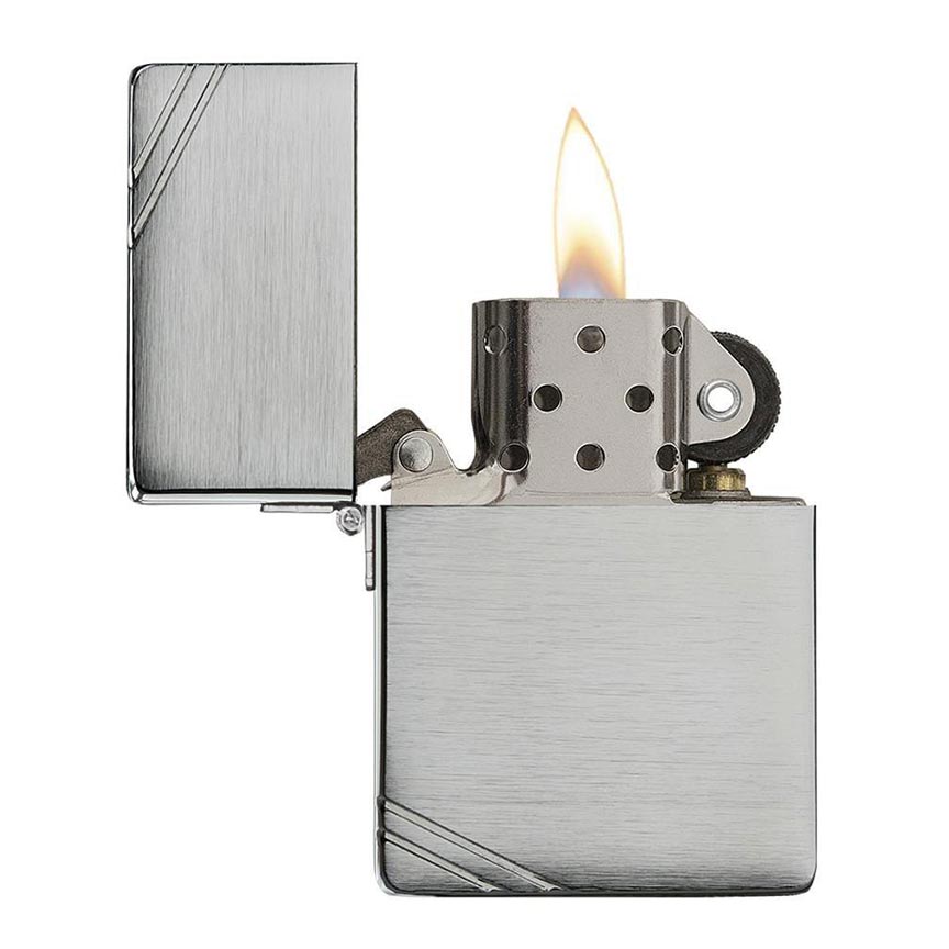 Zippo *1935* Windproof Lighter 1935 Replica W/slashesbrushed Chrome