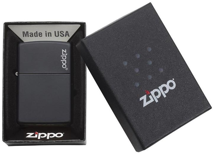 Zippo Windproof Lighter Black Matte W/zippo Logo