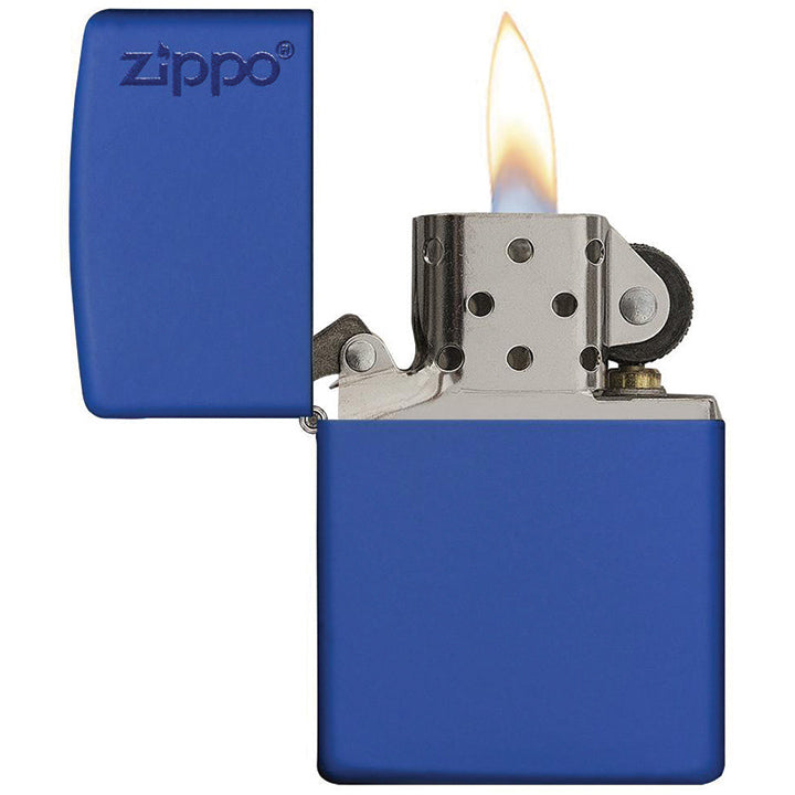 Zippo Windproof Lighter Classic Royal Blue Matte Zippo Logo