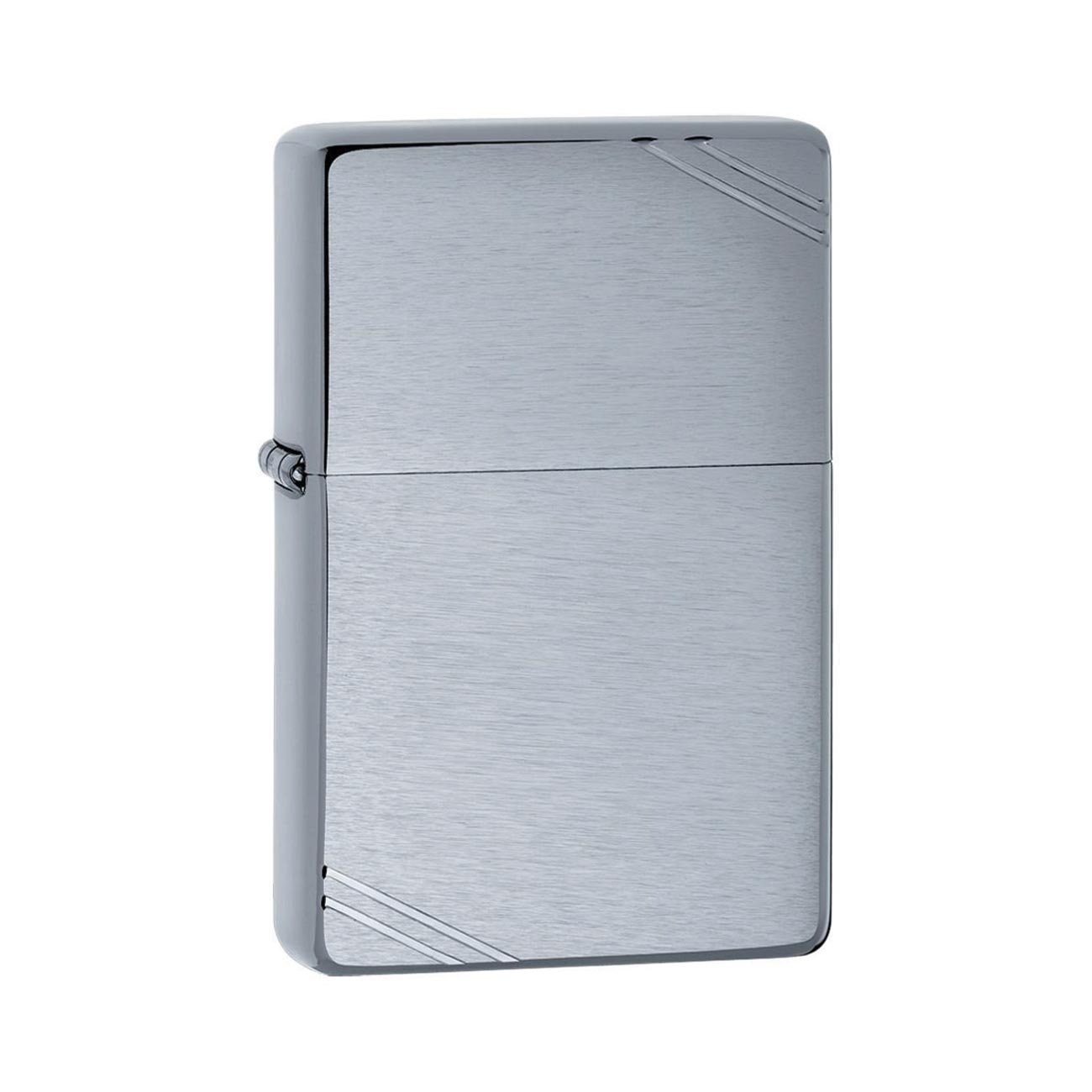 Zippo Windproof Lighter Brushed Chrome Vintage With Slashes