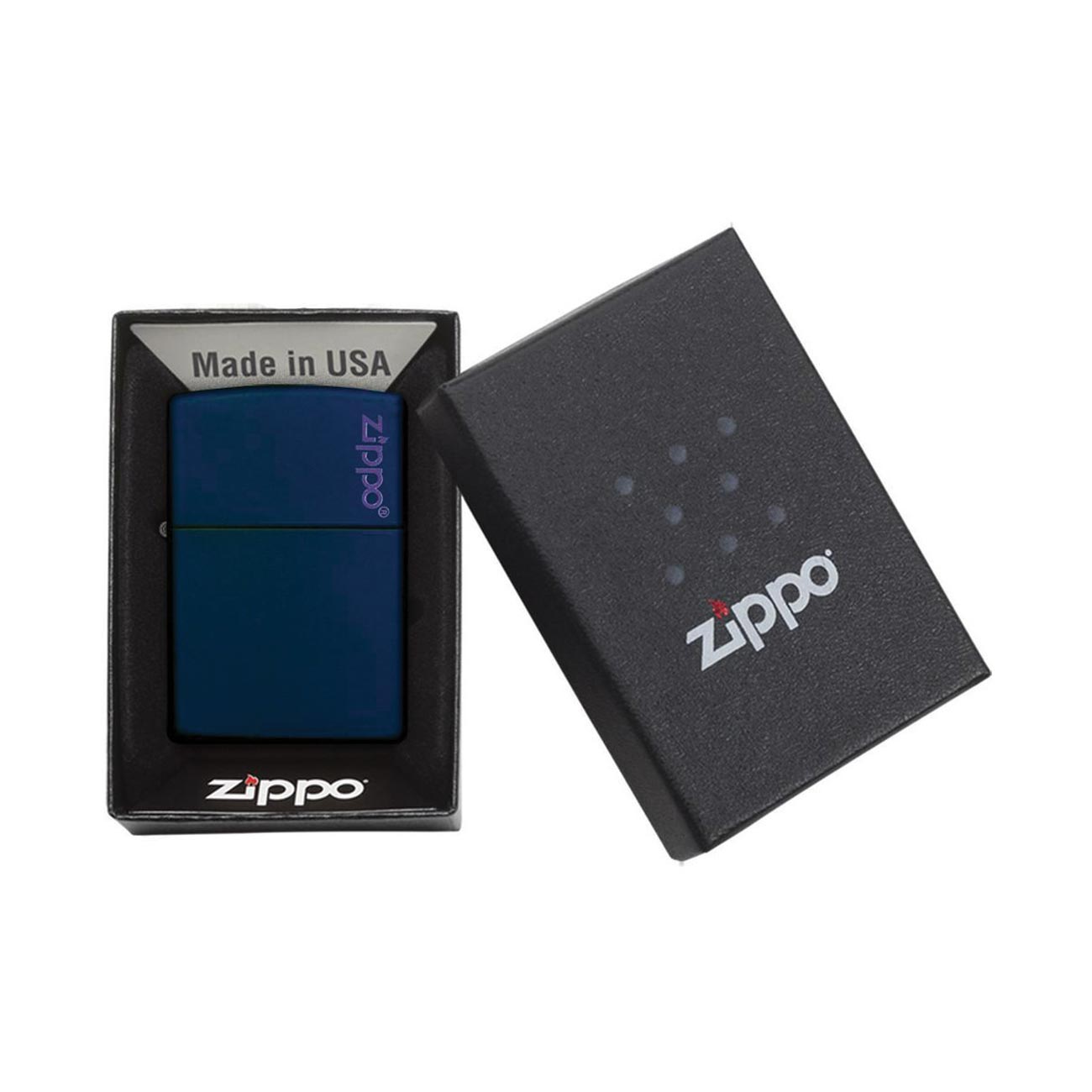 Zippo Windproof Lighter Navy Matte W/zippo Logo