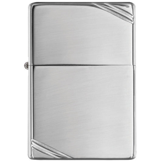 Zippo Windproof Lighter Vintage High Polish Chrome With Slashes