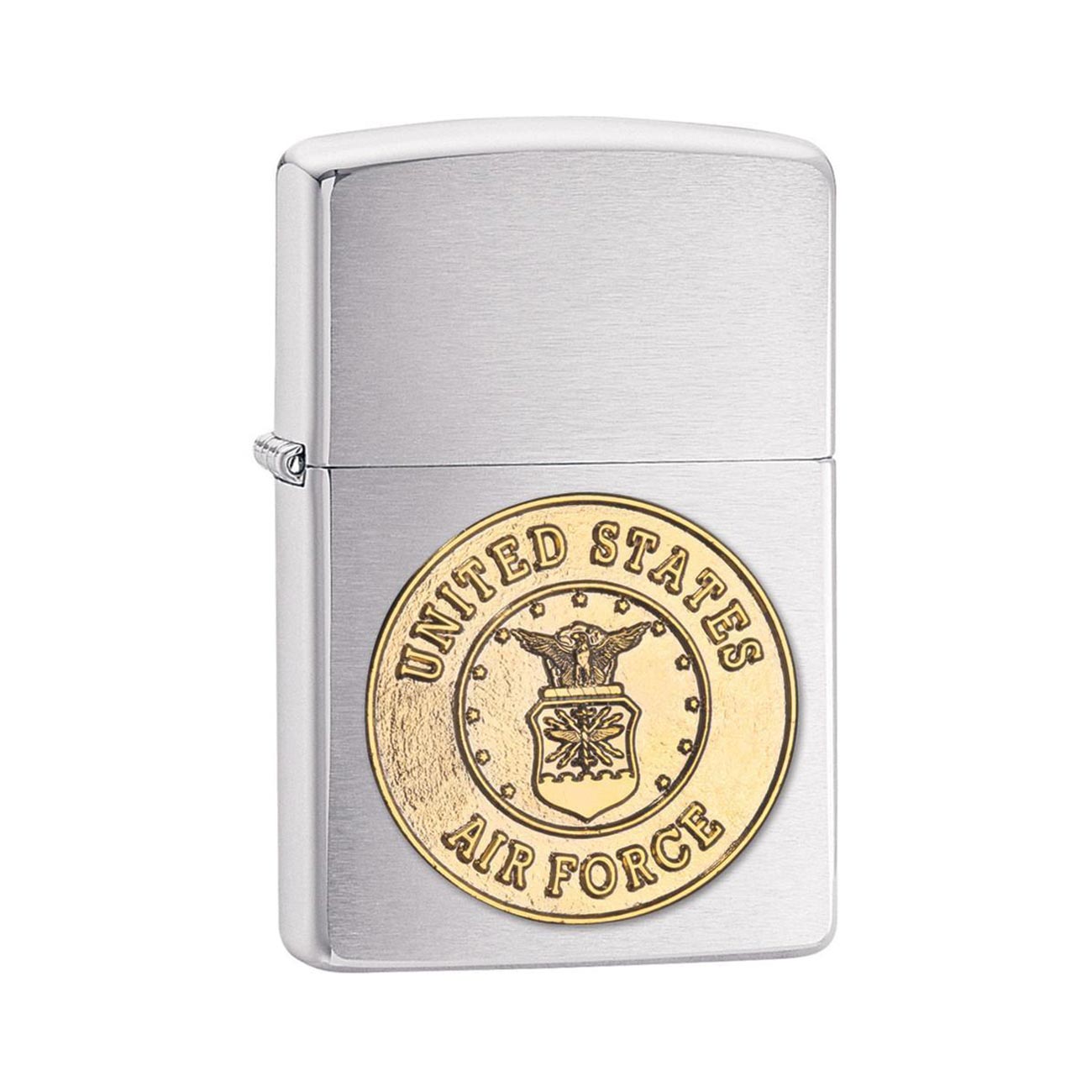 Zippo Windproof Lighter U.s. Air Force Crest Emblem Brushed Chrome