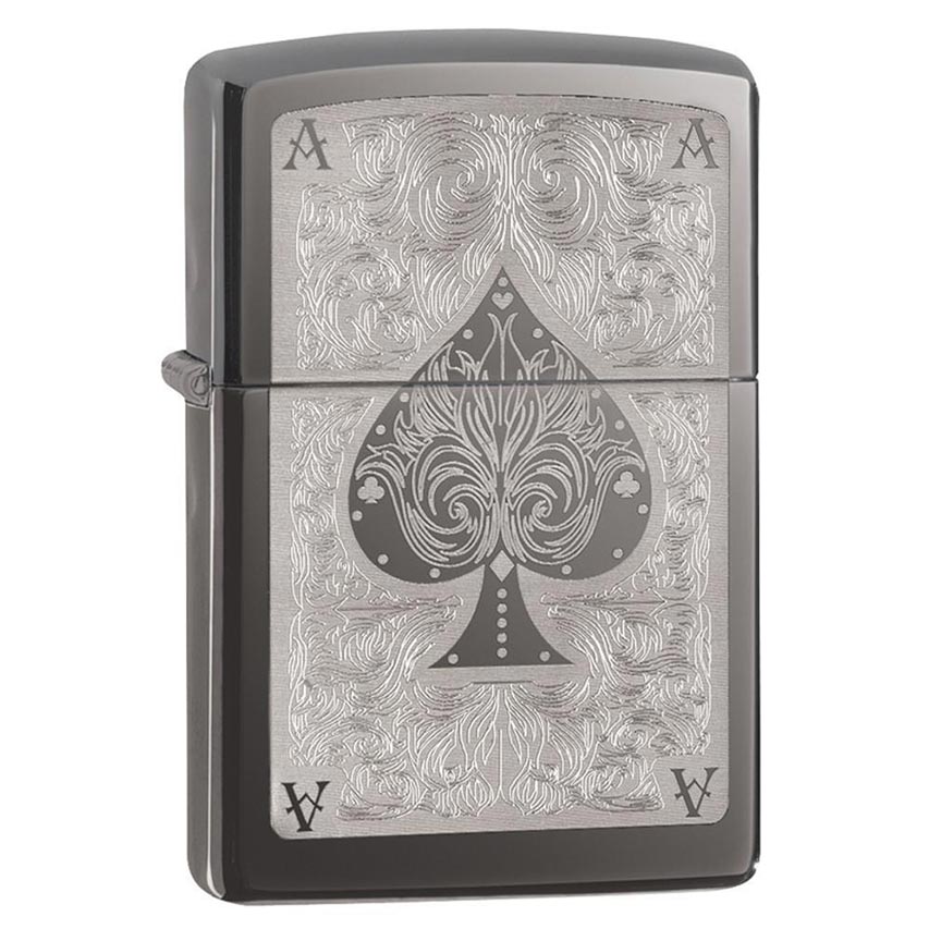 Zippo Windproof Lighter Ace Filagree Black Ice Finish