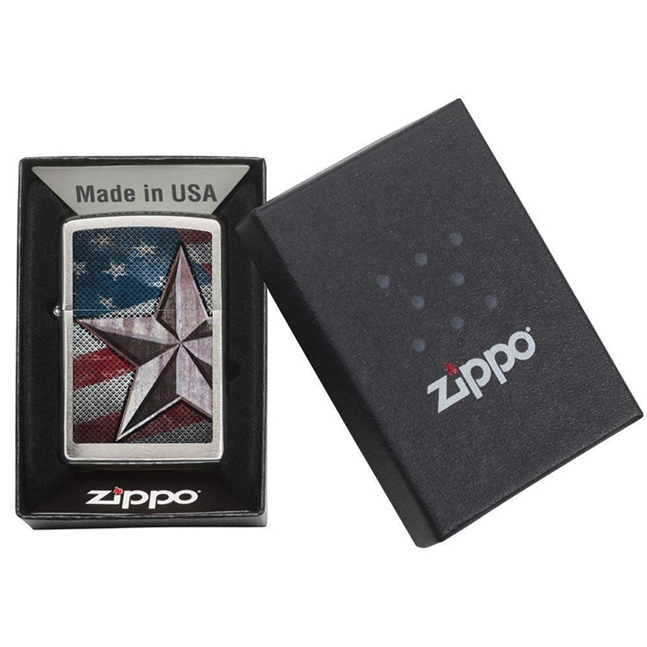 Zippo Windproof Lighter American Flag Retro Star Lighter