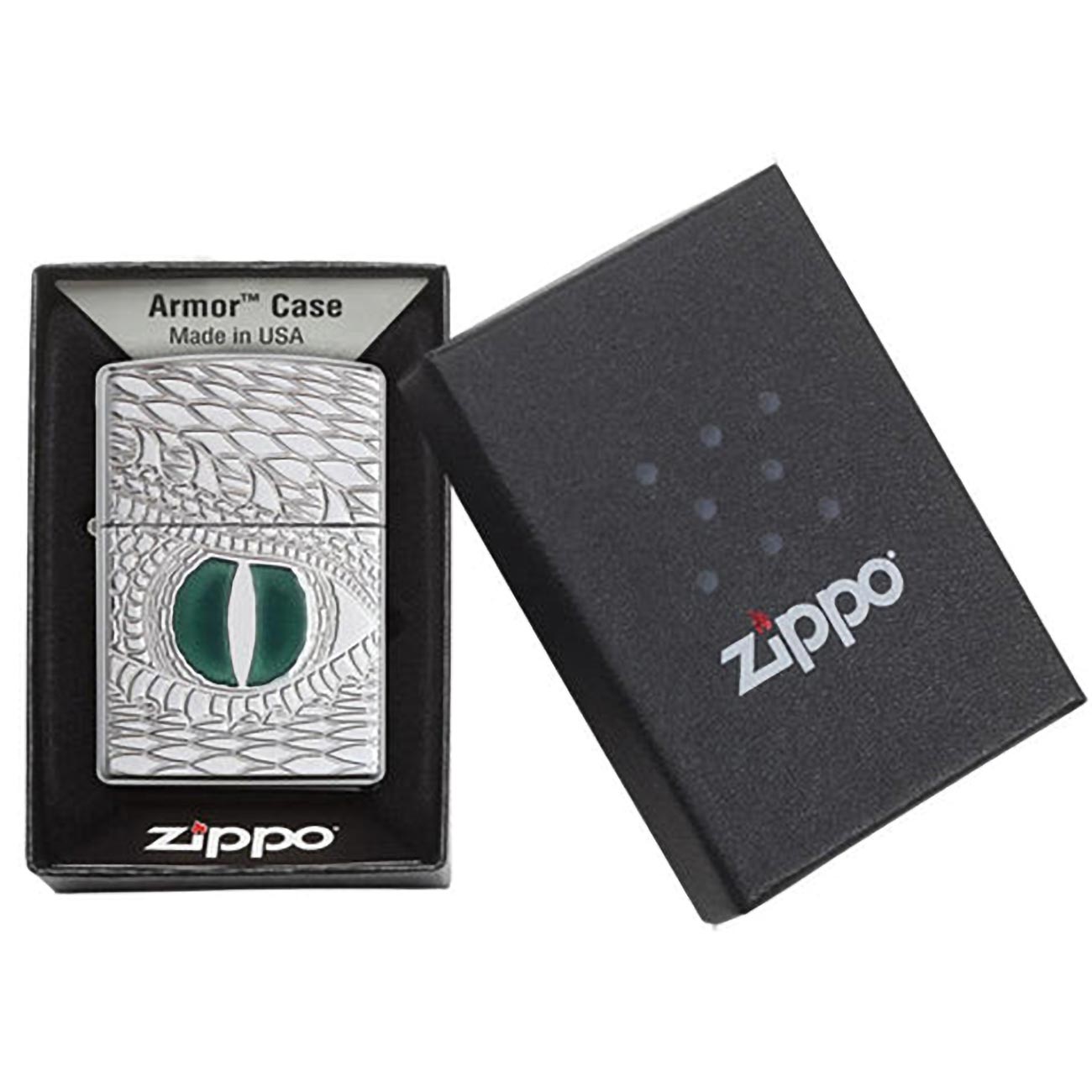 Zippo Windproof Lighter Dragon Eye High Polish Chrome Armor